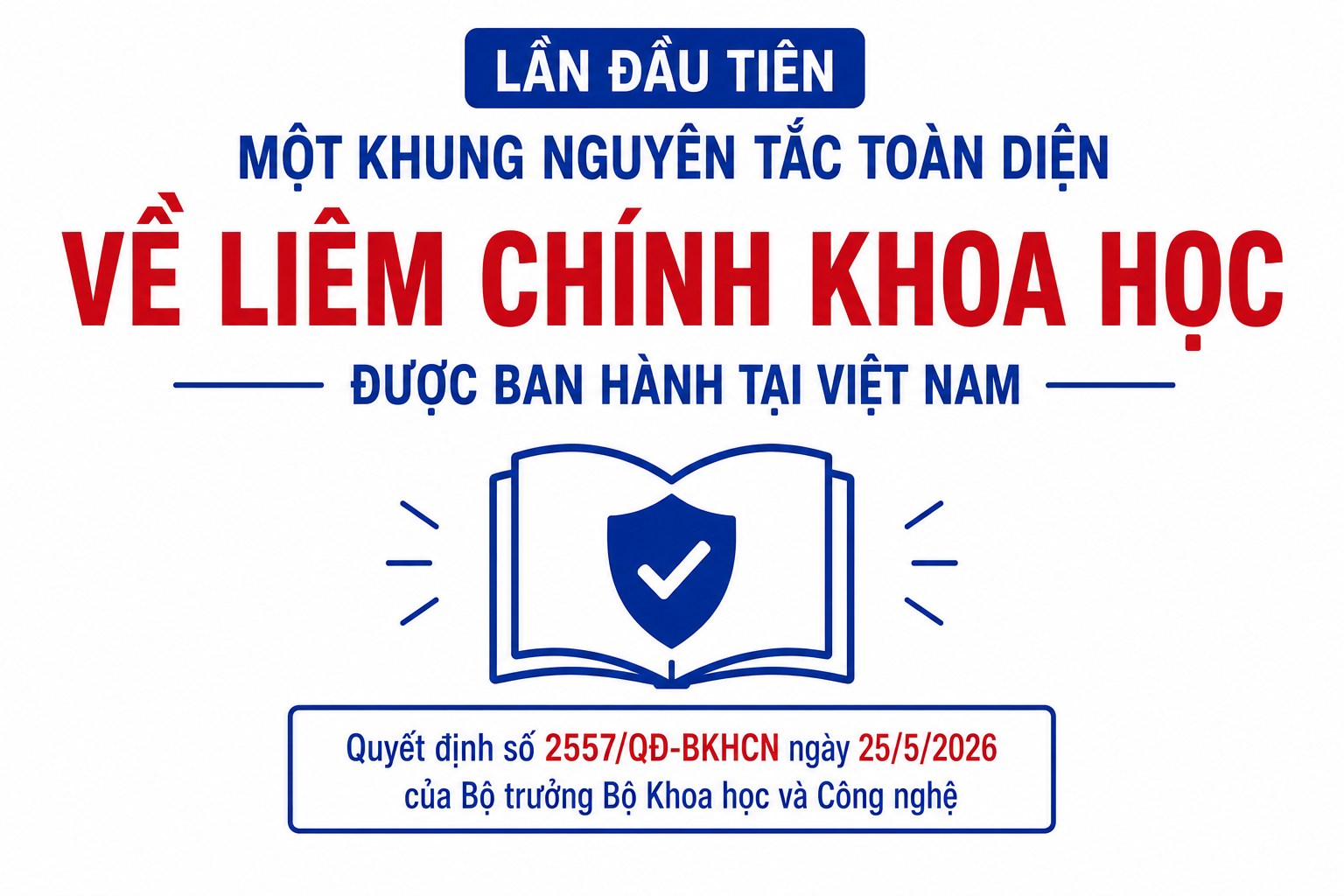 Lần đầu tiên, một khung nguyên tắc toàn diện về liêm chính khoa học được ban hành tại Việt Nam