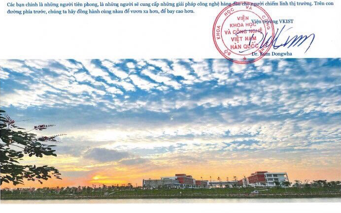 Thư chúc mừng của Viện trưởng Viện Khoa học và Công nghệ Việt Nam