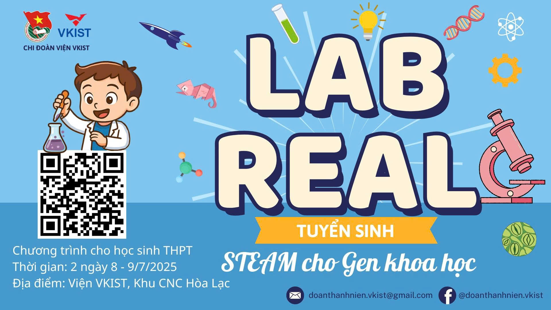 Chi đoàn Thanh niên VKIST triển khai chương trình trải nghiệm khoa học trực tiếp dành cho học sinh THPT tại Hà Nội "LAB REAL – STEAM cho Gen khoa học"
