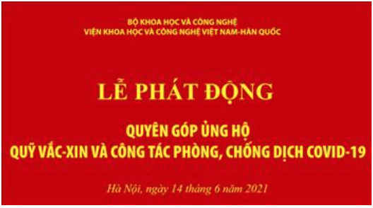 VKIST Phát động ủng hộ  Quỹ vắc xin phòng, chống dịch COVID